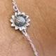 Sterling Silver Sunflower Bracelet, Sunflower Bracelet, Bridesmaid Jewelry, Sunflower Jewelry, Summer Jewelry, sun flower