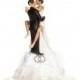Funny Sexy Rhinestone African American Wedding Rings Cake Topper - Custom Painted Hair Color Available - 100065AA