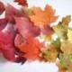 15 Edible leaves for cakes, large 1.5" to 3" sizes, various colors. Fall wedding cake topper leaf edible images.