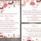DIY Wedding Invitation Template Set Editable Word File Instant Download Printable Peach Wedding Invitation Elegant Coral Floral Invitations