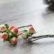 Christmas hair clips - holiday hair clips - christmas gift - woodland headpiece - rustic bridal hair accessories - xmas - berry bobby pins
