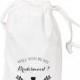 Will You Be My Bridesmaid Maid of Honor Gift Favor Bags white cotton with flower
