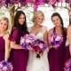 Hot Sale Halter Sleeveless Floor-Length Purple Bridesmaid Dress