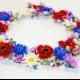 Poppy necklace, flower necklace, cornflower necklace, daisy necklace, polymer clay necklace, polymer clay flowers, red poppy, flower jewelry