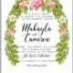 Romantic pink rose bridal bouquet Wedding invitation template design Romantic pink peony bouquet bride . Winter Christmas wreath of pink flowers and pine and fir branches. Ribbon mason jar