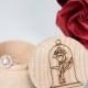 Wooden Ring Box Beauty and the Beast - Ring Pillow, Engraved Wedding Ring Box, disney wedding, disney proposal, Valentines Proposal.