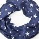 Blue Summer Scarf with Stars Womens Scarves Infinity Scarf Valentine's Day Gift, Girlfriend Gift, Bridesmaid Gift Idea, Beautiful Scarf