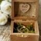 Personalized Wedding Rustic Ring Bearer Box Ring Pillow Box Rustic Vintage Wooden Ring Bearer Box