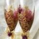 Berry Wedding Champagne Glasses Wedding Champagne Flutes Gold Berry Wedding Toasting Flutes Gold Wedding