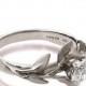 Leaves Engagement Ring 4, 18K White Gold Moissanite engagement ring, engagement ring, leaf ring, game of thrones jewelry, Moissanite Ring
