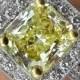 GIA 2.65ct Estate Vintage Fancy Light Yellow Radiant Diamond Engagement Wedding Platinum Ring