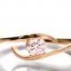 Twist Diamond Ring, 14K Rose Gold and Diamond engagement ring, engagement ring, wedding band, crown ring, art deco, twist ring, R009