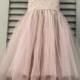Sparkle Magic Dusty Rose flower girl dress French lace and silk tulle dress for baby girl dusty rose princess dress beige tutu