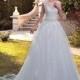 Charming Tulle Bateau A-line Wedding Dresses With Beaded Lace Appliques - overpinks.com