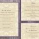 DIY Wedding Invitation Template Set Editable Word File Download Printable Invitation Elegant White Invitations Eggplant Purple Invitation
