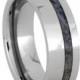 Fossil Wedding Band For Men, Tungsten Ring with Dinosaur Bone Inlay, Signature Style