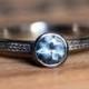 Aquamarine engagement ring, braided engagement ring, wheat ring, March birthstone ring, bezel, 14k white gold engagement ring, custom made