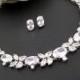 Bridal jewelry set, Wedding necklace set, Crystal Bridal necklace, Rhinestone earrings, Oval earrings, Rhinestone necklace, Vintage style