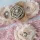 Blush Pink Wedding Garter Set, Rustic Bridal Garters, Shabby Rose Garter, Burlap Garters, Pink Lace Garter, Vintage Country Wedding