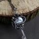 Silver Key pendant Pearl Key necklace Wire wrapped key Graduation Gift  Key charm Key jewelry  Antique key Sterling silver key Heart key