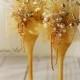 Gold Wedding Champagne Flutes Wedding Champagne Glasses White Wedding Decoration