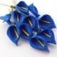 Set of 10 Royal Blue Lily Floral Hair Clips Floral Hair Clips, Bridal Hair Accessories, Wedding Hair Accessories