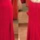 Stunning Halter Red Split Floor-Length Prom Dress with Beading Rhinestones