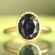 Genuine Iolite 14K Gold Engagement Ring, Gemstone Ring, Stacking RIng,  - Made to Order