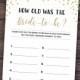 How Old Was the Bride Game, Black and Gold Wedding Shower Printable Game, Bridal Shower Games Instant Download, is bride to be, Guess Age
