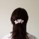 Bridal Barette, Wedding Hairpiece, Peach Flower Barette, Crochet Headpiece, Hair Accessory, Bridesmaid Gift Idea, Women's Gift