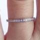 Dainty Stainless Steel CZ Eternity Wedding Band CZ Diamond Ring Stacking Ring No Tarnish Half Eternity Thin Pave Stacking Band