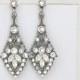Chandelier wedding earrings, Crystal Bridal earrings, Swarovski crystal earrings, Antique silver earrings, Vintage style earrings, Art Deco