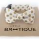 Gold Polka Dot Dog Bow Tie. Ships 3-5 days after you order.