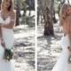 Bohemian Mermaid Lace Wedding Dress Spaguetti Straps Open Back Wedding Dress Bohemian Wedding Dress