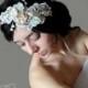 Bridal headband, Bridal leaves headband, Bridal veil headband, vintage bridal headband, bridal vintage headband, bridal headpiece,