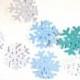 Icy Snowflake Garland - extra large frozen snowflake banner, 10 feet long