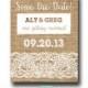 Rustic Wedding Save the Date with Burlap and Lace- Wedding Invitation- Customization Included