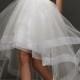 Lanting Bride® Ball Gown Petite / Plus Sizes Wedding Dress Little White Dresses Asymmetrical Strapless Tulle With Ruche / Side-Draped