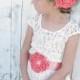 Cream flower girl dress, Ivory lace baby dress, rustic flower girl dress, Baptism dress, 9M, 12M, 2T, 3T, 4T, 5T, 6, 7, 8, 9, 10, 11,12,14