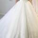 Illusion lace top puffy tulle princess wedding dress