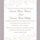 DIY Wedding Invitation Template Editable Word File Instant Download Elegant Gray Wedding Invitation Silver Invitations Printable Invitation