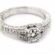 1/2ct 5mm Round Fancy  Forever Brilliant Moissanite Diamond Art Deco Vintage Engagement Ring ENR7898