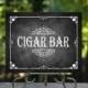 Printable Chalkboard Wedding Cigar Bar Sign, Wedding Bar, Cigar Sign, Rustic Wedding Sign, Chalkboard Sign, Smoking Sign, DIY wedding