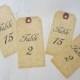 12 Table Number Tags, Mason Jar Table Numbers, Vintage Wedding Table Numbers, Aged Table Signs, Wine Bottle Table Number Tags, V01