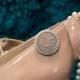 A sixpence for your wedding shoe - vintage pearl style embellished silver coin shoe clip 23mm