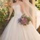 Alluring Organza Sweetheart Neckline Ball Gown Wedding Dresses with Beaded Lace Appliques - overpinks.com