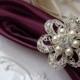 SALE Custom Pearl Crystal Rhinestone Silver Brooch Napkin Rings Holders Wedding Table Decorations Bridal Brooches