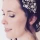 Bridal pearl crystal side tiara, vintage wedding floral vine headpiece, Swarovski headdress, pearl flower headband, bride flower accessory
