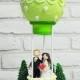 Air balloon custom wedding cake topper Gift Decoration - Let us fly to the Utopia in hot air balloon