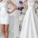 2016 Romantic White Two Pieces A Line Lace Wedding Dresses With Detachable Skirt Vestidos De Noiva Spring Crew Neck Short Dance Bridal Gowns Aline Wedding Dresses Anthropologie Wedding Dresses From Bestdeals, $160.88